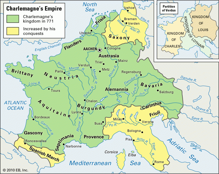 Map of europe in charlemagne's time